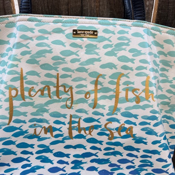 Kate Spade Large  Plenty of  Fish in the Sea tote - Picture 2 of 16